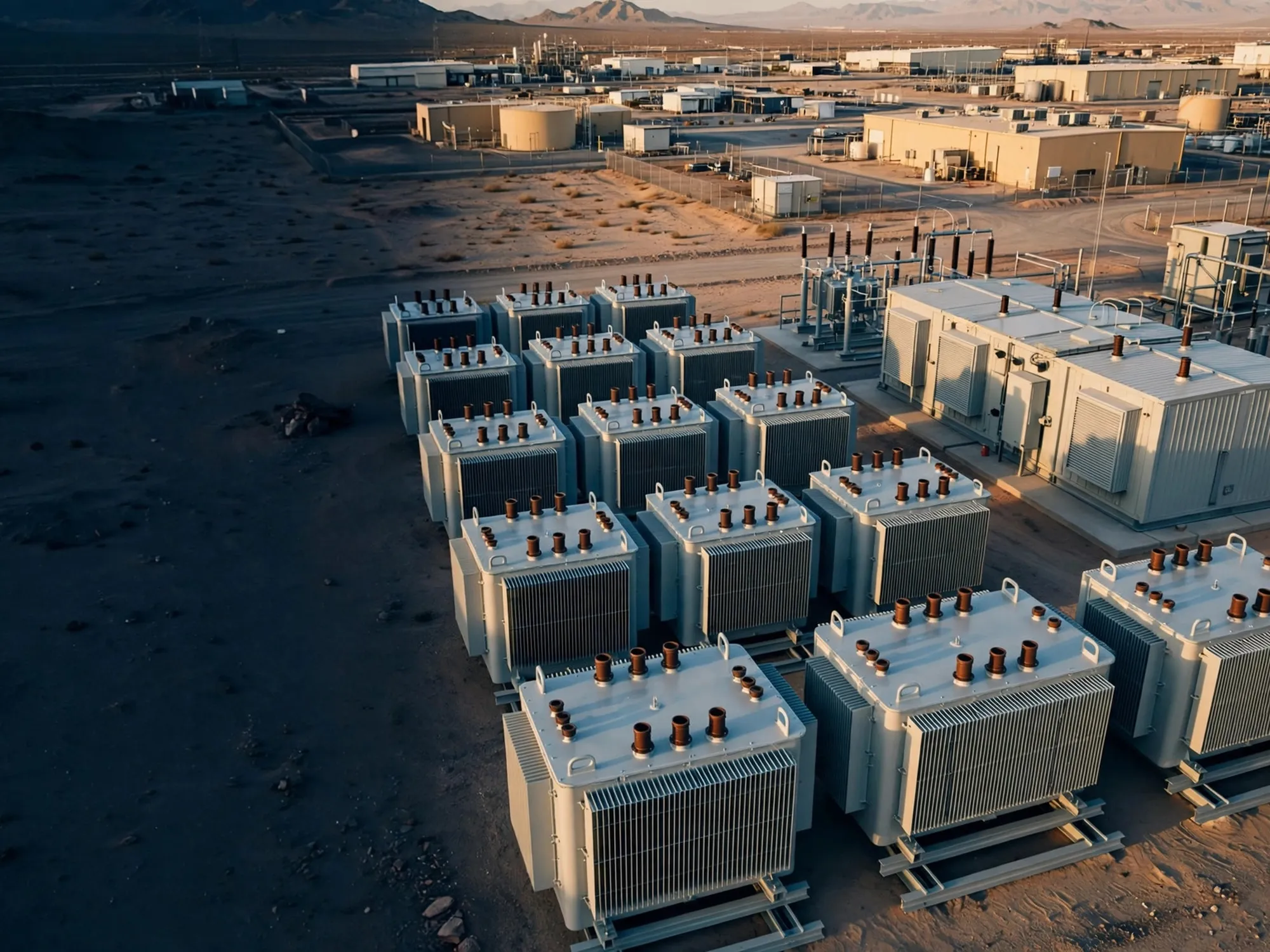 Illustration: distribution transformers at an industrial site